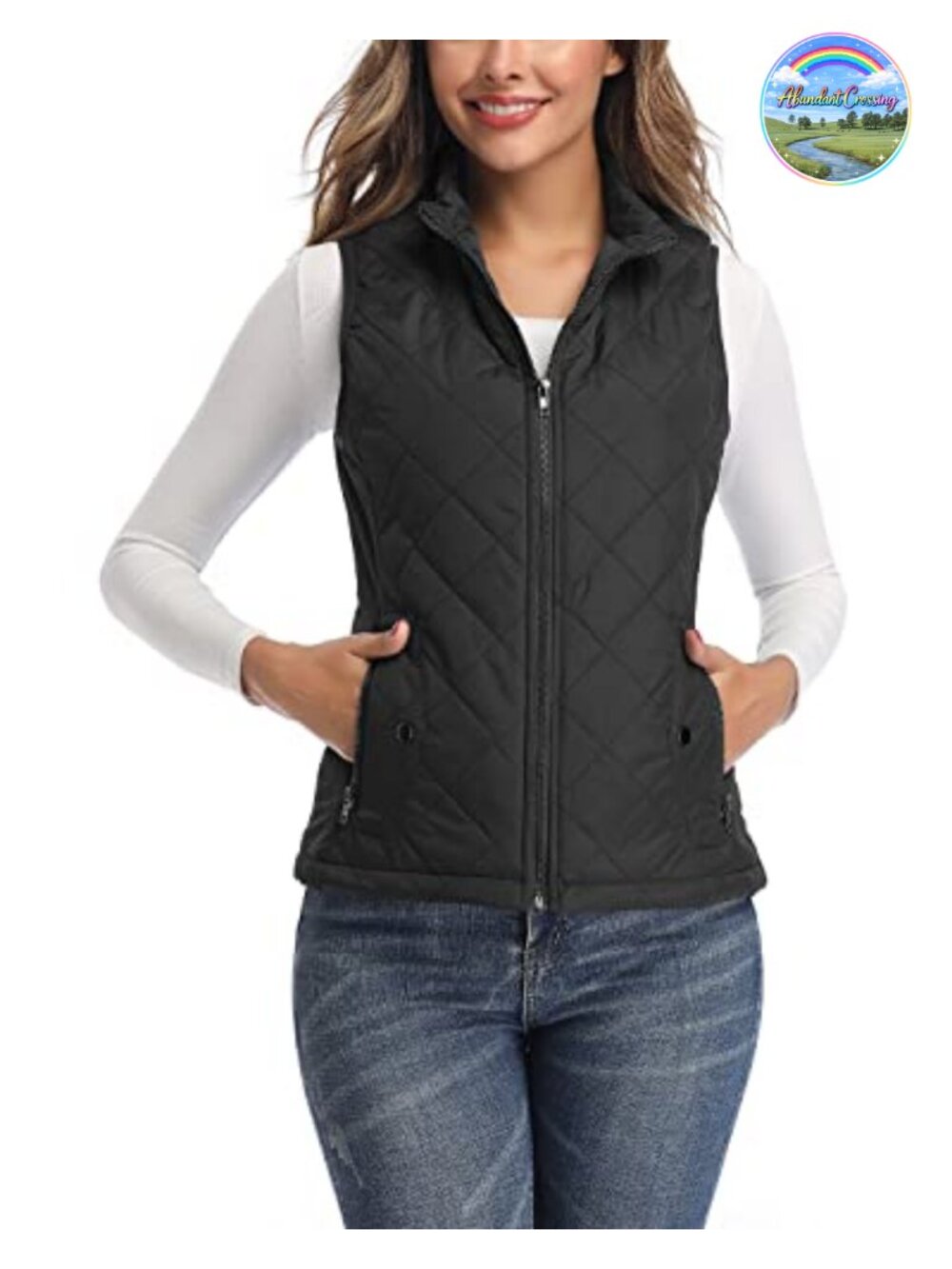 Women's Quilted Packable Puffer Vest Lightweight Zip-Up Gilet